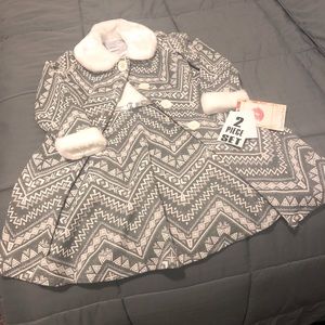 Gray and White Jacket & Dress Size 5